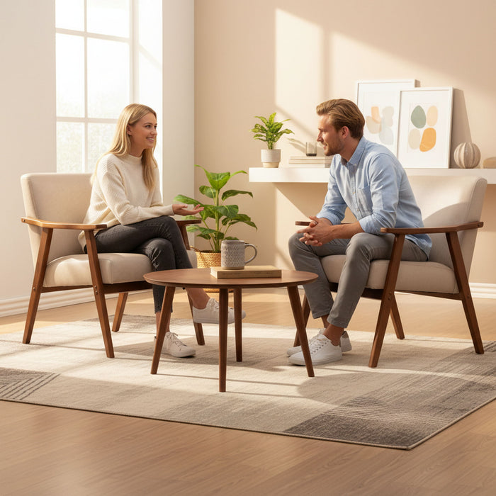 Accent Chair, Classic Mid Century Modern For Extra Seating