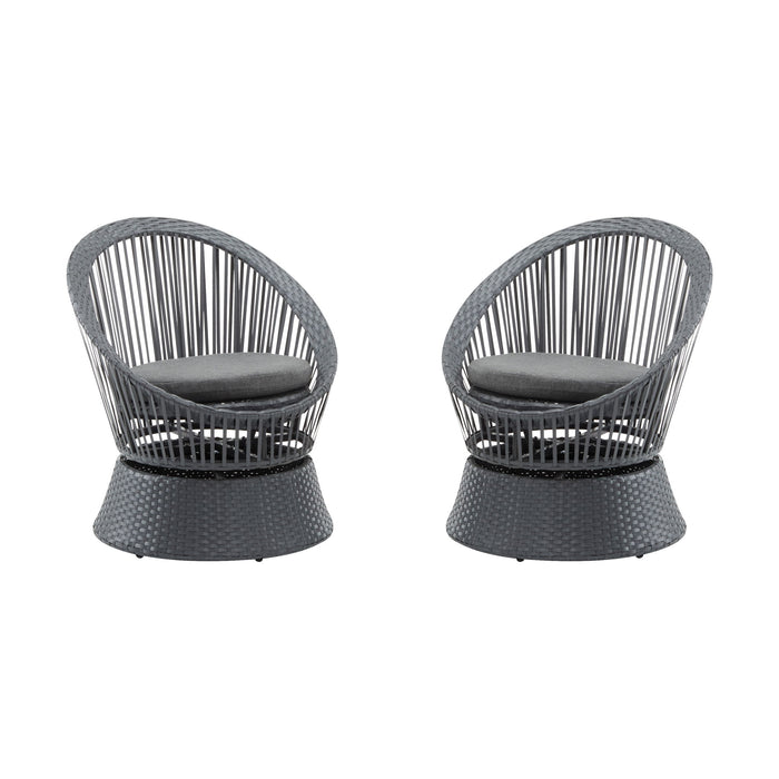 Modern Swivel Wicker Lounge Chair With Round Design