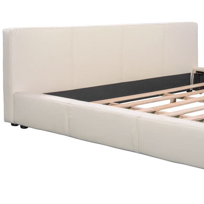 Stylish Upholstered Bed With Birch Wood Frame