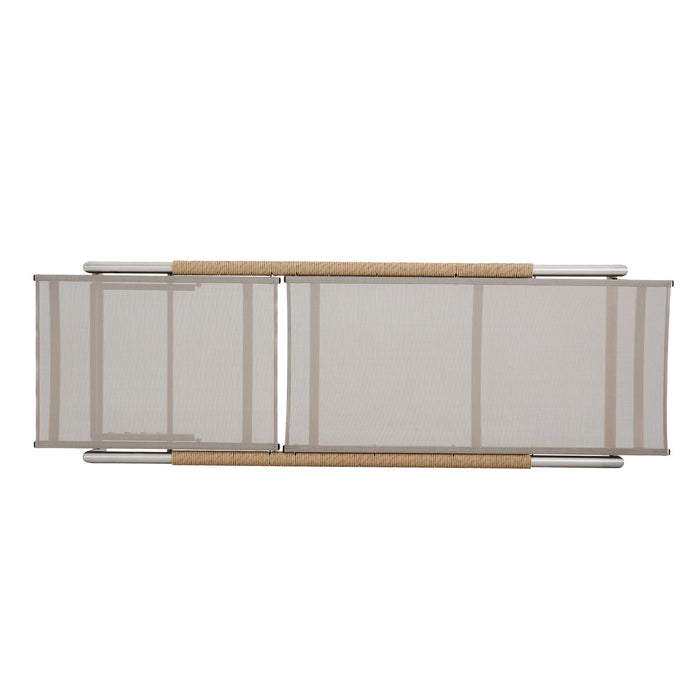 Hargrove - Outdoor Patio Aluminun Chaise Lounge, Outdoor Mesh Seat - Natural / Silver