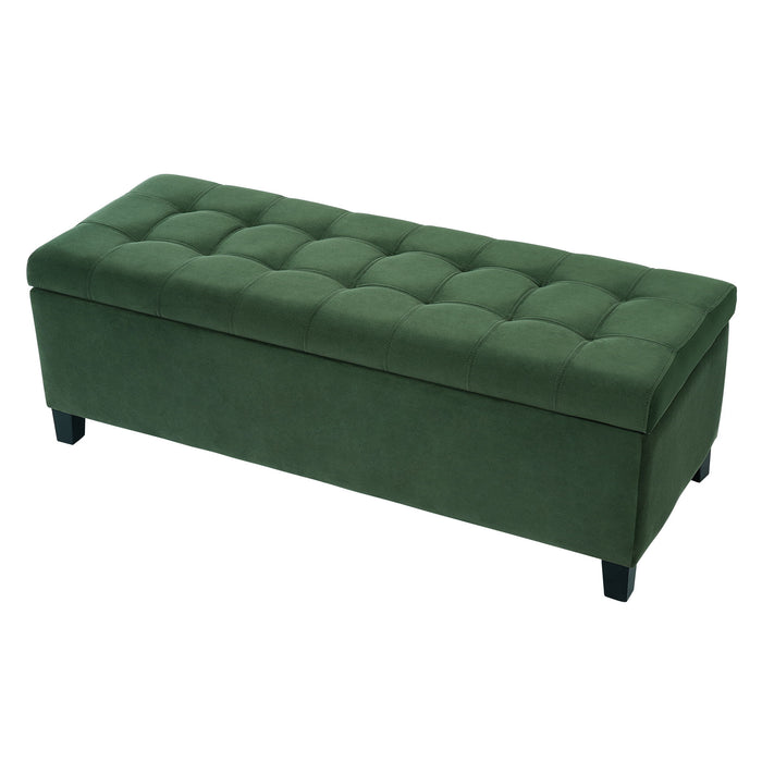 Upholstered Storage Ottoman Bench, Foot Rest For Bedroom