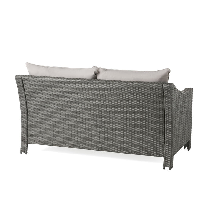 Contemporary Antibes Loveseat & Table Set Outdoor - Gray