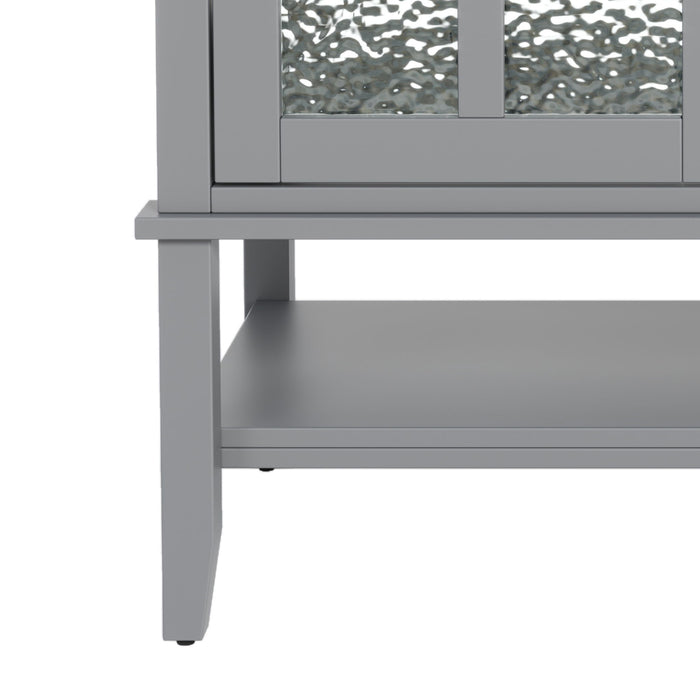 Bathroom Vanity With Ceramic Sink, Adjustable & Open Shelf