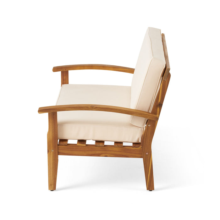 4 Person Outdoor Seating Group With Cushions Comfortable Patio Set - Teak