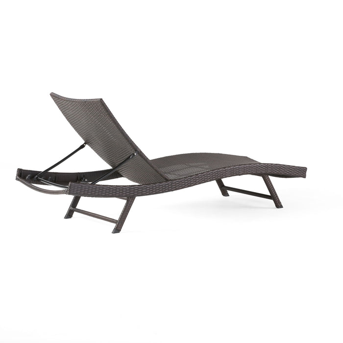 Kauai - Modern Style Wicker Chaise Lounge - Brown Multi