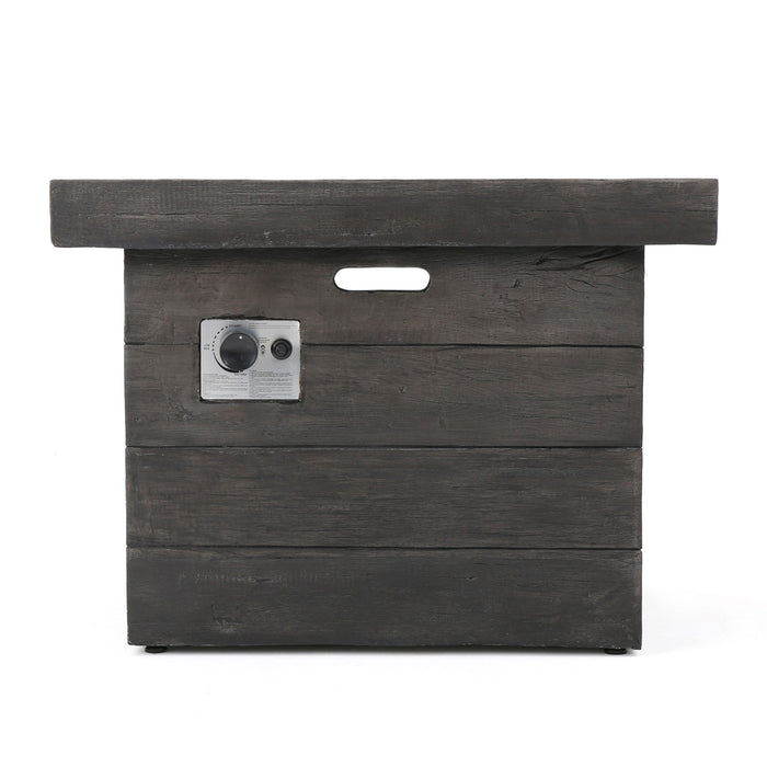 Anchorage - Wood Square Fire Pit 40, 000 Btu - Gray