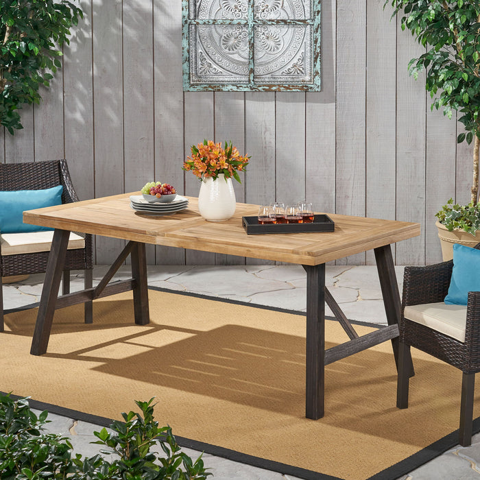 Outdoor Dining Set With 2 Bench And 1 Dining Table - Light Brown