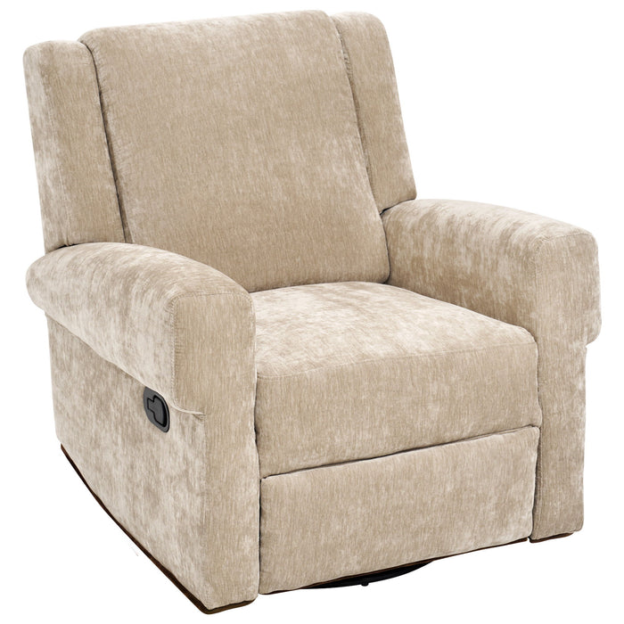 Manual Recliner Chair With Swivel Rocker Function, Dual Recline Angles