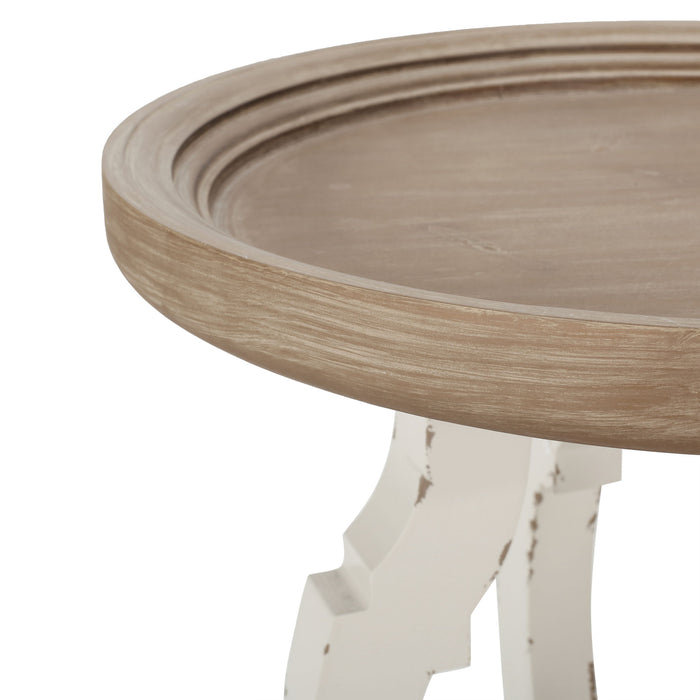 French Country Style Accent Table With Hourglass Design