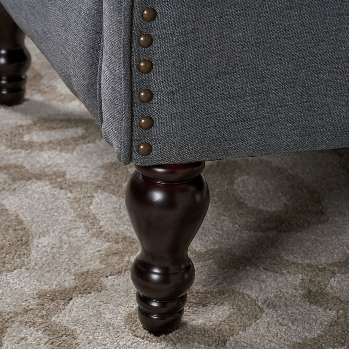 Armchair Recliner With Pushback Mechanism And Wingback Design