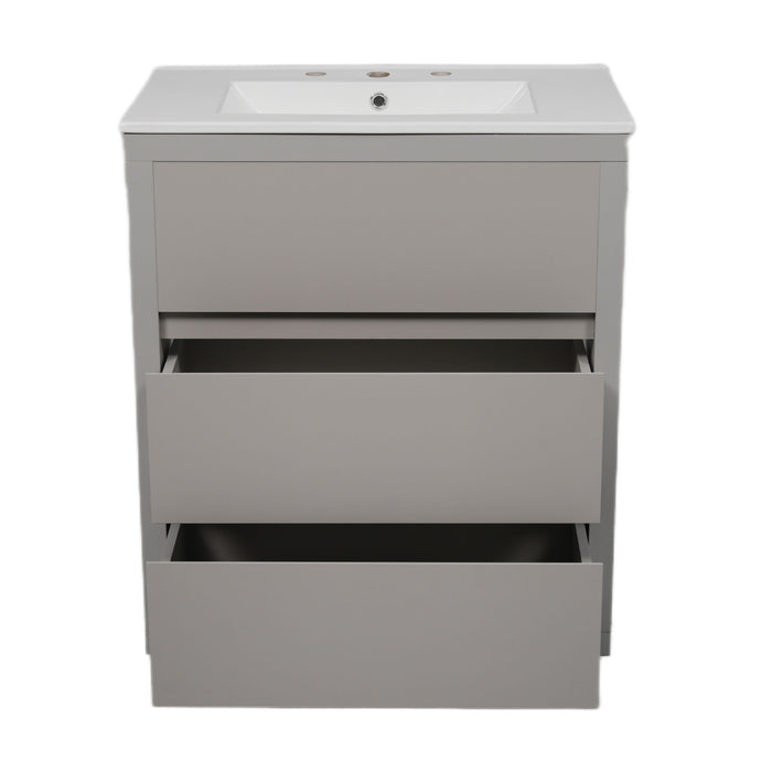 Double Sinks Bathroom Vanity Set With 2 Ceramic Basins