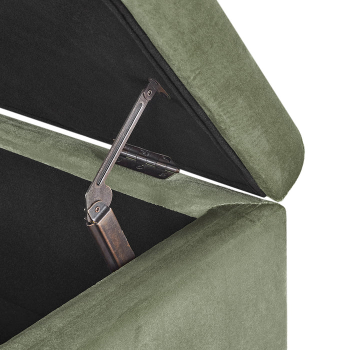 Wendover - Elegant Velvet Tufted Storage Bench With Lift-Up Top And Birch Wood Legs