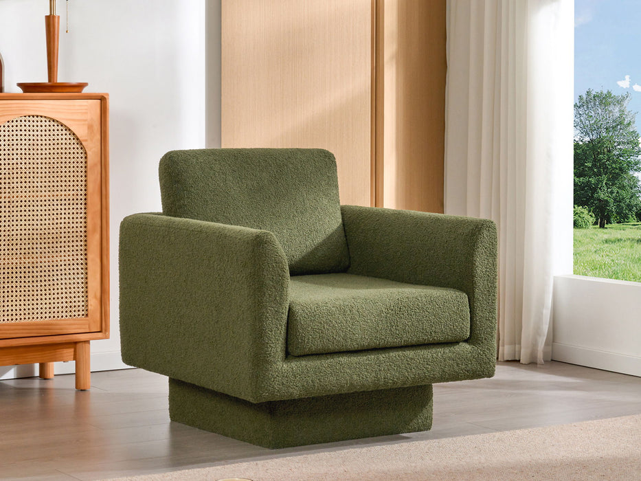 360° Modern Swivel Accent Chair Round Armchair, Thick Padded Single Lounge Sofa Upholstered Comfy