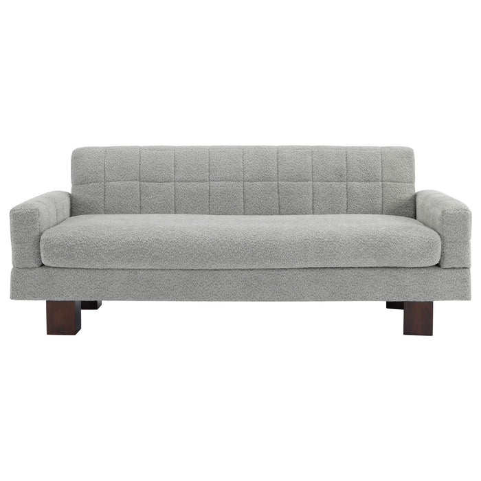 Modern Loveseat Sofa, 2 Seater With Square Arms For Living Room