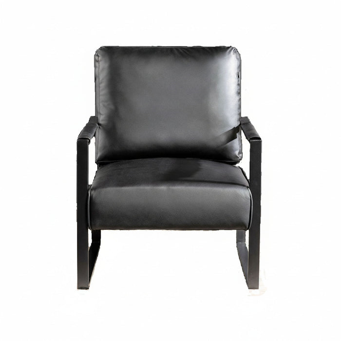 Classic Mid Century Modern Accent Chair With Durable Square Metal Frame, Armchair