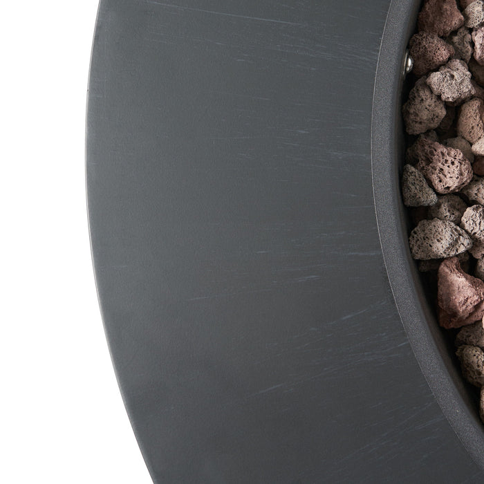 Round Iron Fire Pit With 40,000 Btu