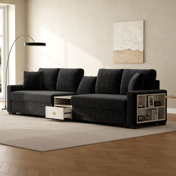 Modular Sofa Couch With Storage Armrest And Center Console