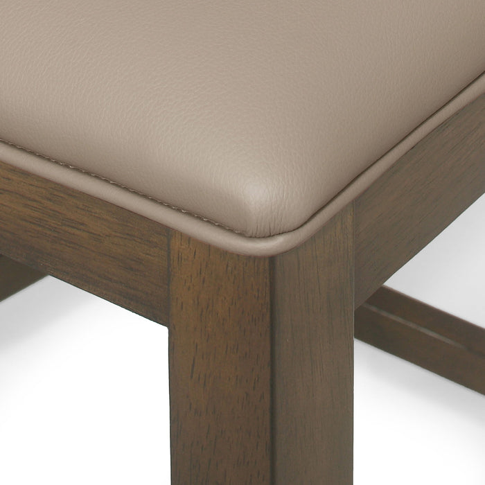 Farmhouse Style Counter Height Chair With Upholstered Seat