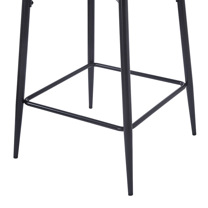 Modern Bar Stools With Upholstery And Metal Footrest (Set of 2)