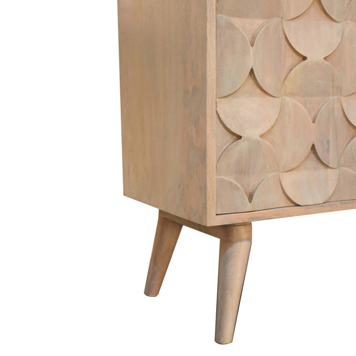 Hourglass Carved Cabinet - Marble