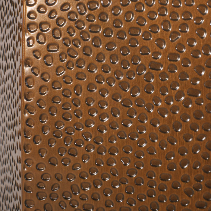 Modern Hammered Iron Geometric End Table