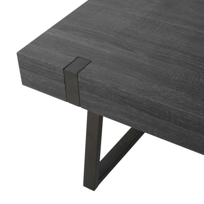 Abitha - Coffee Table With Industrial Powder Coated Metal Legs