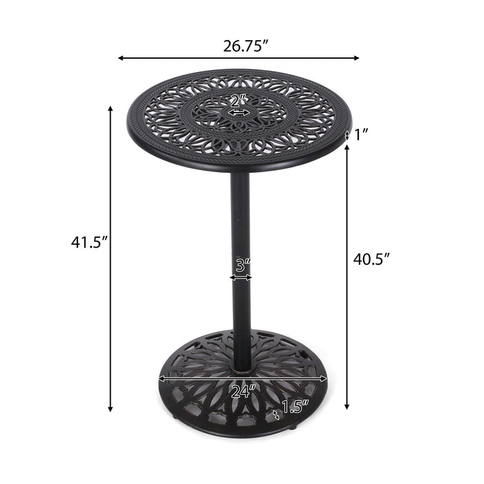 Phoebe - Outdoor Cast Bar Table - Black