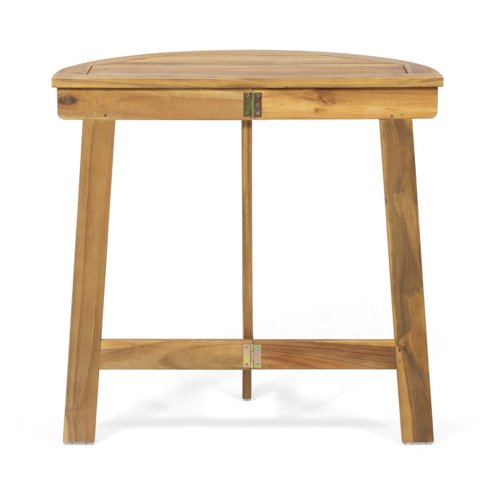 Outdoor Half Round Folding Acacia Wood Bistro Table