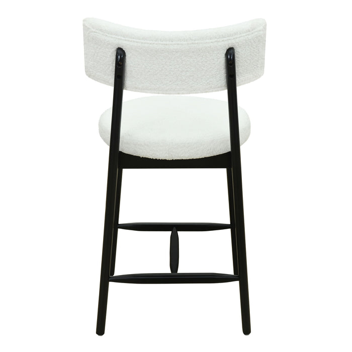 Mid Century Modern Counter Stools, Fabric Upholstered Chairs