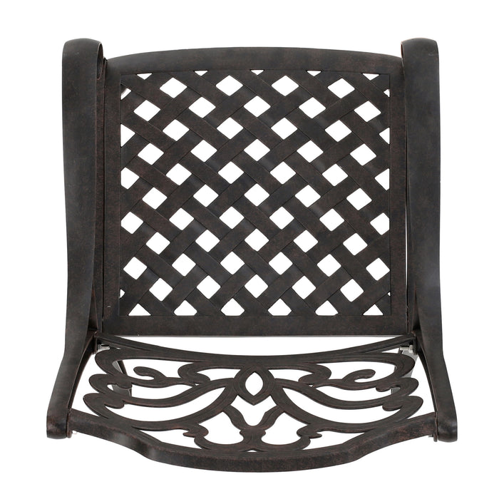 Patio Cast Aluminum Outdoor Dining Chairs (Set of 2) - Bronze