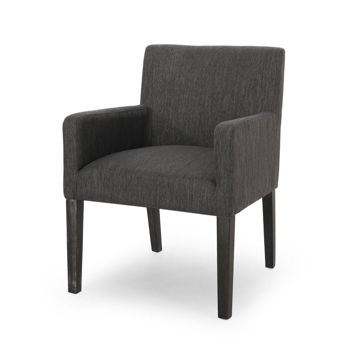 Contemporary Armchair With Track Arms - Charcoal