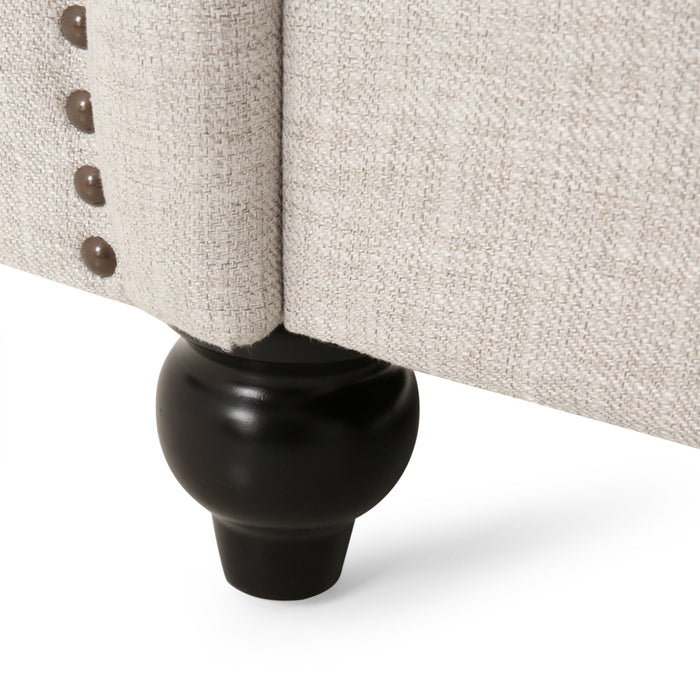 Nexuson - Upholstered Chesterfield Chair With Deep Tufted And Nailhead Trim