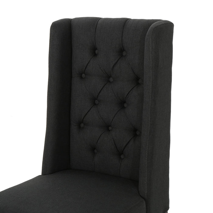 Sophisticated Tufted Dining Chair With High Back Design