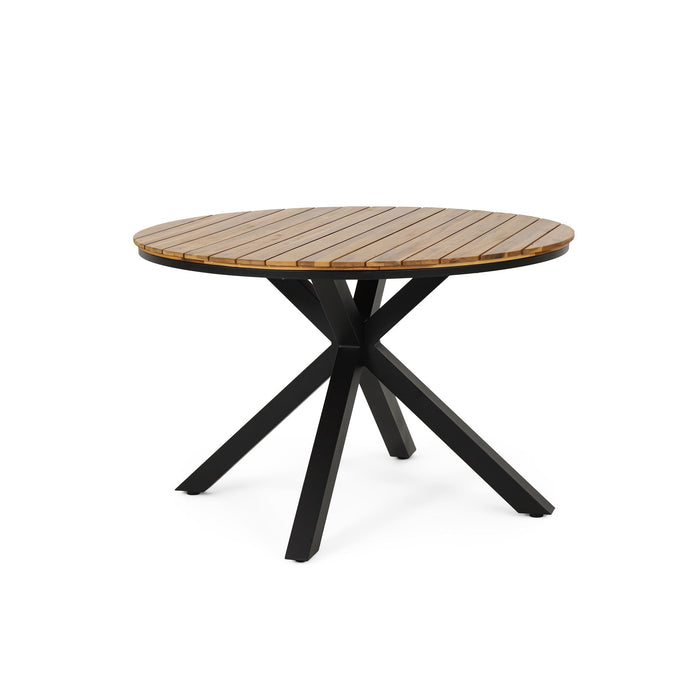 Outdoor Dining Table - Teak / Black