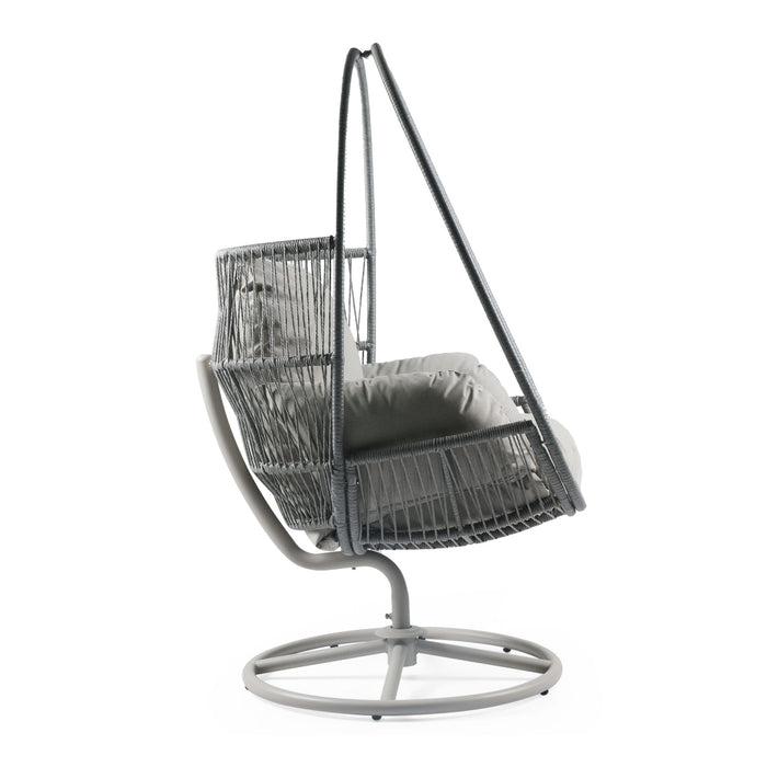 Reno - Outdoor Wicker Swivel Lounge Chair - Light Gray