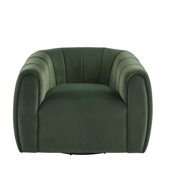 Serenizia - Upholstered Swivel Chair With Channel Tufted