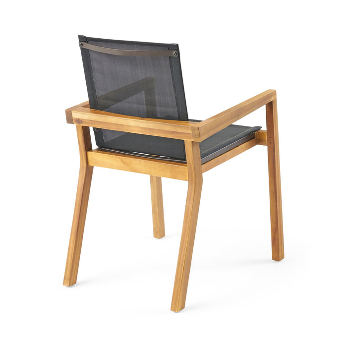 Belfast - Dining Chair With Acacia Wood Frame And Mesh Seating (Set of 2)