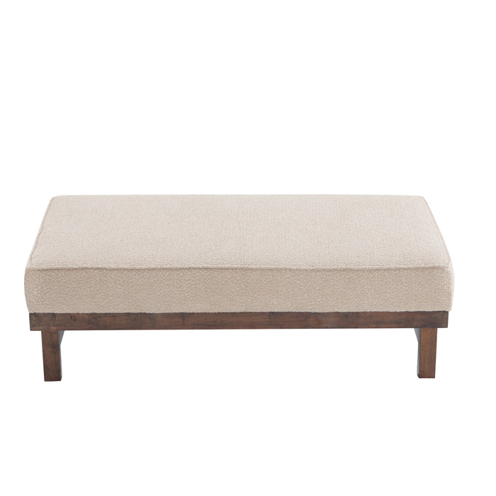 Modern Upholstered Cocktail Ottoman Bench With Cushion Top