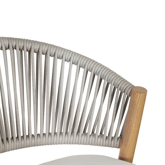 Outdoor Bar Height Metal Frame Counter Stools With Scallop Shaped Backrest & Water Resistant Cushions