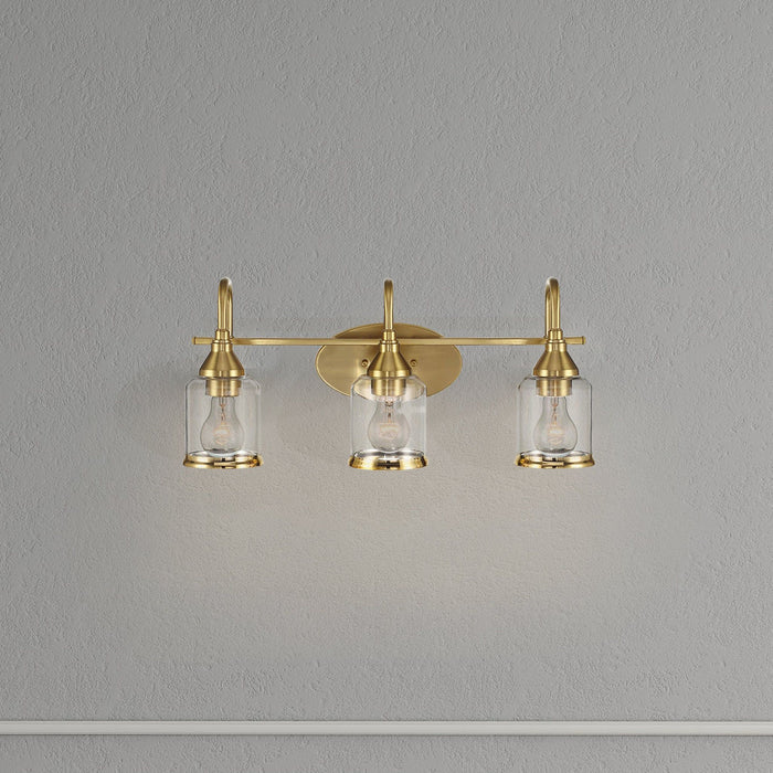 Twilight - 3 Lights Brush Contemporary Vanity Light - Clear / Gold