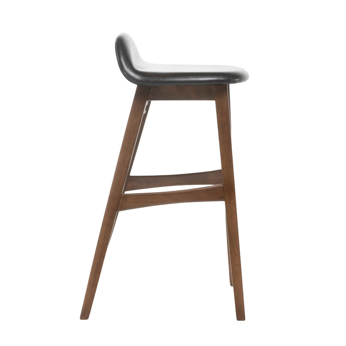 Contemporary Bar Stool With Stylish Seat And Small Backrest