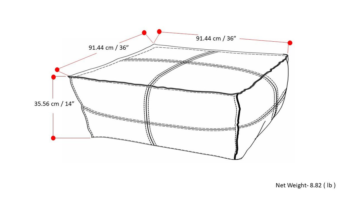 Brody - Large Square, Coffee Table Pouf