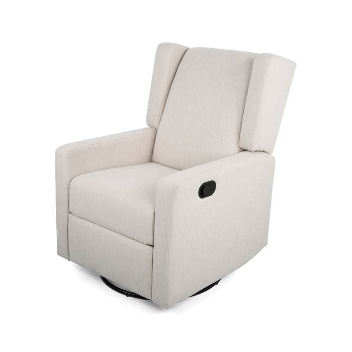 Landau Contemporary Fabric Upholstered Swivel Recliner