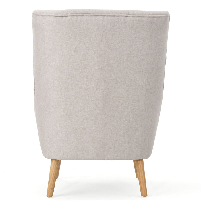 Club Chair With Rubberwood Legs