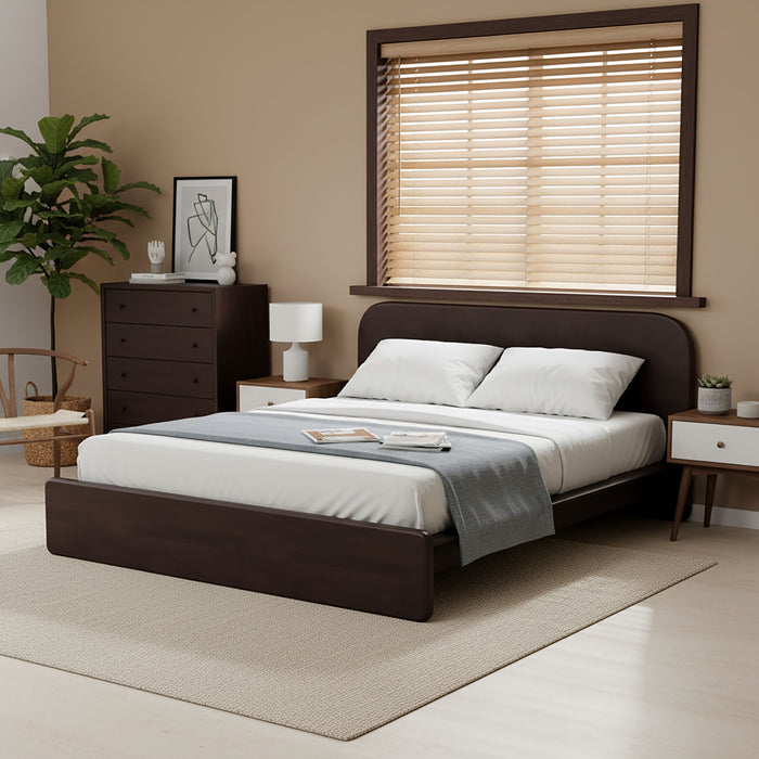 Platform Bed Frame With Rounded Headboard