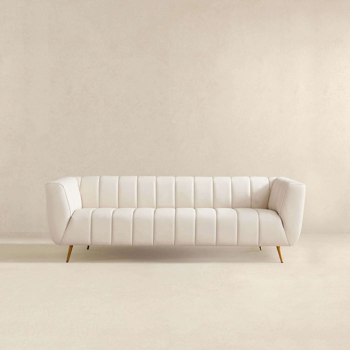 Lamattina - Genuine Italian Leather Channel Tufted Sofa