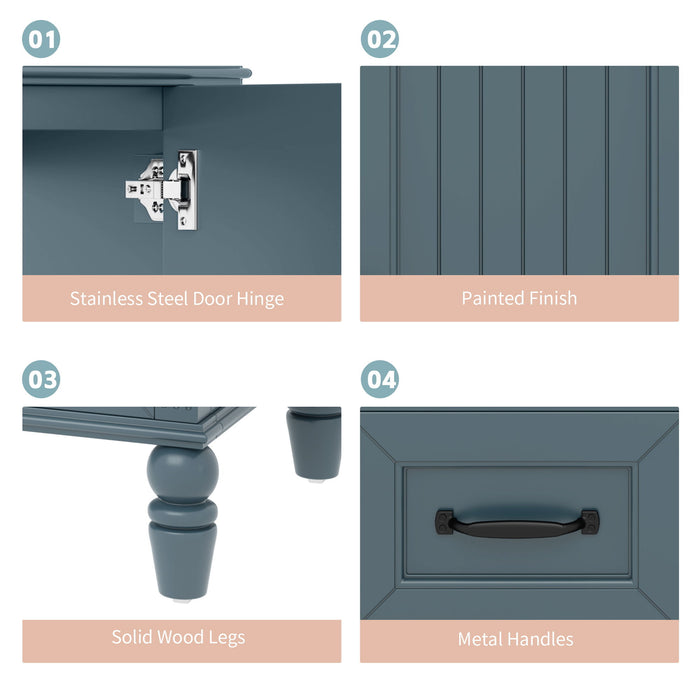 Bathroom Vanity With Sink, 2 Doors 2 Drawers, Freestanding Design