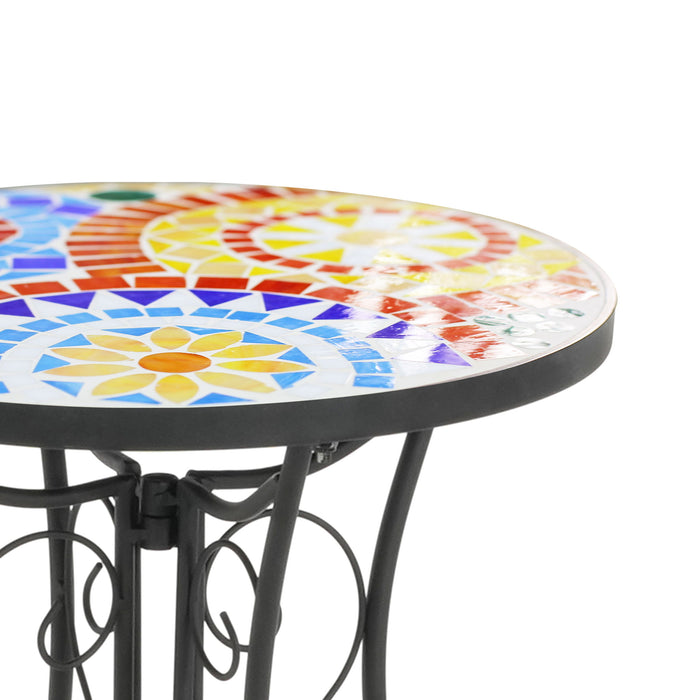Colorful Outdoor Side Table With Ceramic Tile Top
