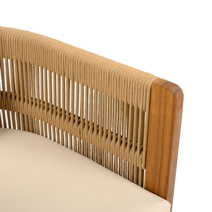 Outdoor Dining Chairs With Rope Handles (Set of 2)