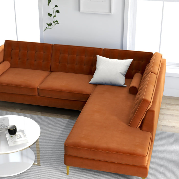 Brooke - Velvet Sectional Sofa